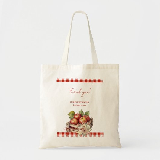 Appel van mijn oog Red Orchard Baby shower Tote Bag (Voorkant)