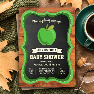 Appel van mijn oog   Rustieke babyshower uitnodigi Kaart