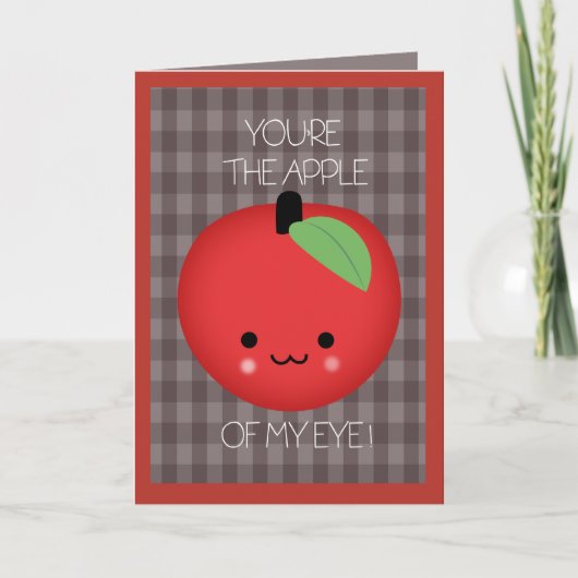 Appel van Mijn Oog Schattigee Fruit Valentijns Feestdagen Kaart (Voorkant)