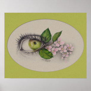 Appel van mijn oog Surrealistische tekenkunst Groe Poster