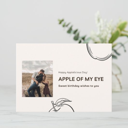 Appel van mijn oog Verjaardagskaart met eigen foto Kaart (Staand voorkant)