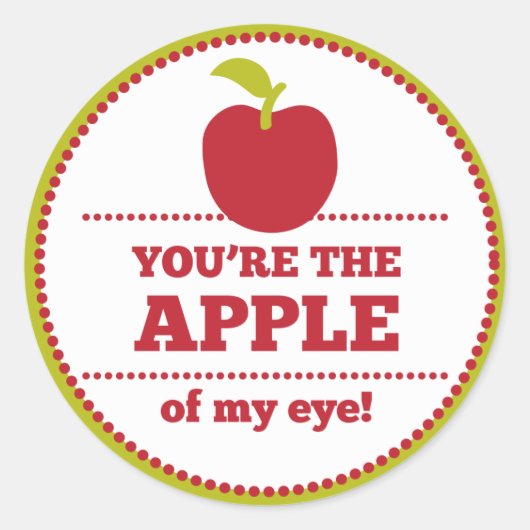 Appel van My Eye Fruit Valentijn Ronde Sticker (Voorkant)