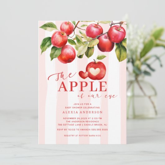 Appel van ons Baby shower Kaart (Staand voorkant)