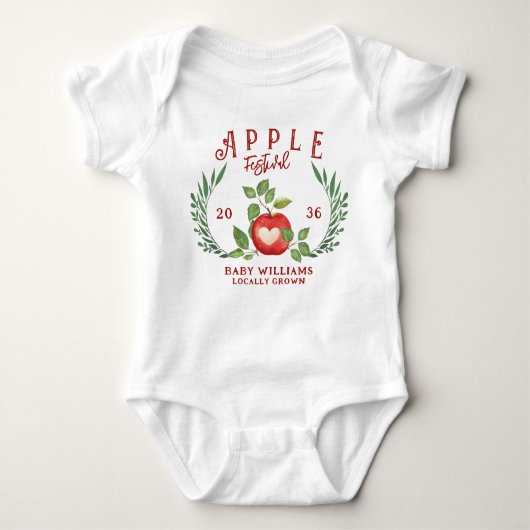 Appel van ons Eye Herfst Harvest Festival Baby sho Romper (Voorkant)