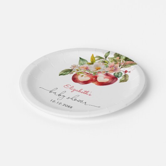 Appel van ons Eye Modern Baby shower Papieren Bordje (Gekanteld)