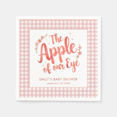 Appel van ons Eye Pink Gingham Baby shower Servet (Voorkant)