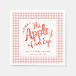 Appel van ons Eye Pink Gingham Baby shower Servet