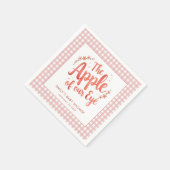 Appel van ons Eye Pink Gingham Baby shower Servet (Hoek)
