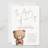 Appel van ons Eye Teddy Bear Baby shower Kaart (Voorkant)