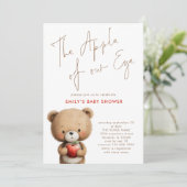 Appel van ons Eye Teddy Bear Baby shower Kaart (Staand voorkant)