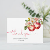 Appel Van Ons Oog Baby Shower Bedankt Kaart (Staand voorkant)