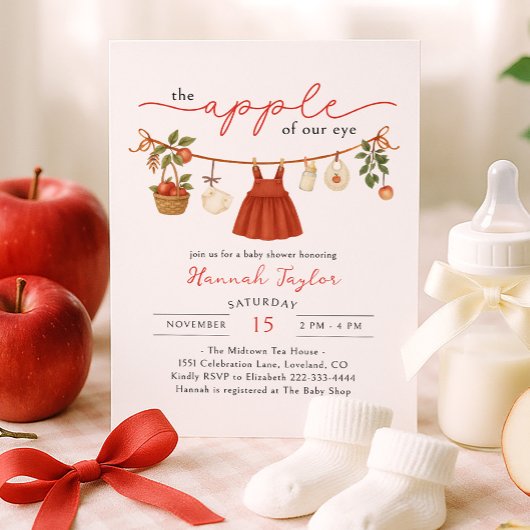 Appel van Ons Oog Baby Shower Kaart
