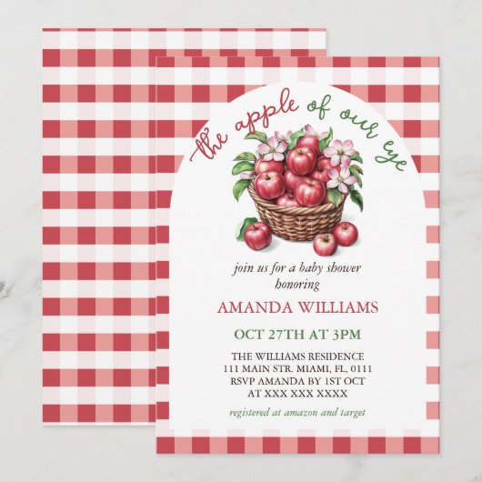 Appel van ons Oog Bloemen Baby shower Kaart (Voorkant / Achterkant)