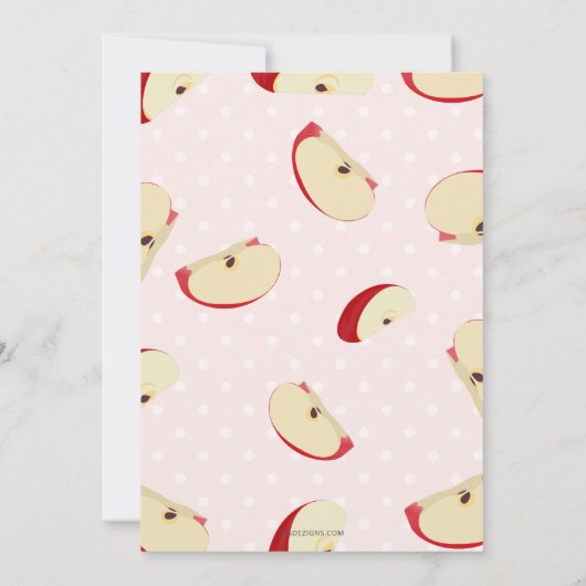 Appel van ons oog eerste verjaardag kaart (Achterkant)