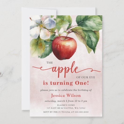 Appel van ons oog eerste verjaardag kaart (Voorkant)