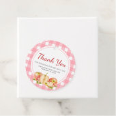 Appel van Ons Oog Gingham Baby Shower Bedankjes Labels (In situ)