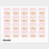 Appel van Ons Oog Gingham Baby Shower Vierkante Sticker (Vel)
