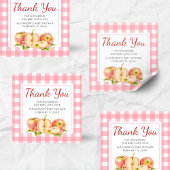 Appel van Ons Oog Gingham Baby Shower Vierkante Sticker