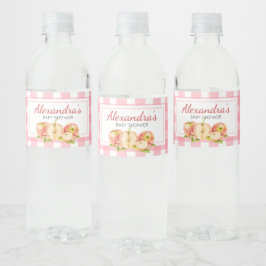 Appel van Ons Oog Gingham Baby Shower Waterfles Etiket
