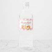 Appel van Ons Oog Gingham Baby Shower Waterfles Etiket (Voorkant)
