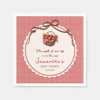 Appel Van Ons Oog Herfst Baby Shower rood geruit Servet