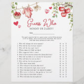 Appel Van Ons Oog 'Raad Wie' Baby Shower Spel Flyer (Voorkant)