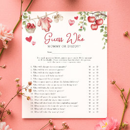 Appel Van Ons Oog 'Raad Wie' Baby Shower Spel Flyer