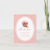 Appel Van Ons Oog Rode Gingham Baby Shower Bedankkaart (Voorkant)