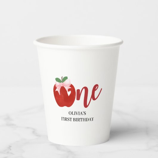 Appel van ons oog Roze boog verjaardag Papieren Bekers (Voorkant)