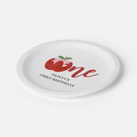 Appel van ons oog Roze boog verjaardag Papieren Bordje (Gekanteld)