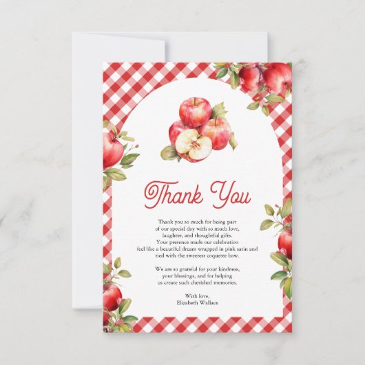 Appel van onze Eye Baby shower Arch Bedankkaart (Voorkant)