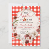 Appel van onze Eye Baby shower Bow Red Gingham Kaart (Voorkant)