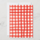Appel van onze Eye Baby shower Bow Red Gingham Kaart (Achterkant)