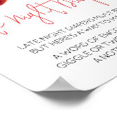 Appel van onze Eye Baby shower Late Night Luiers Poster (Hoek)