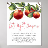 Appel van onze Eye Baby shower Late Night Luiers Poster (Voorkant)