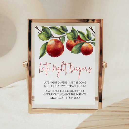 Appel van onze Eye Baby shower Late Night Luiers Poster