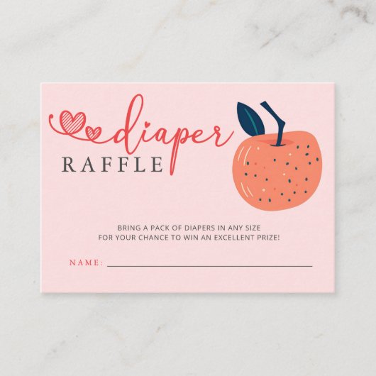 Appel van onze Eye Baby shower Luier Raffle Informatiekaartje (Voorkant)