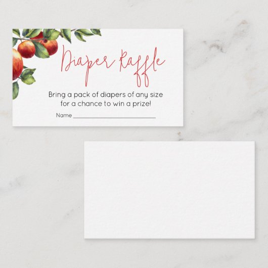 Appel van onze Eye Baby shower Luier Raffle Informatiekaartje (Voorkant / Achterkant)