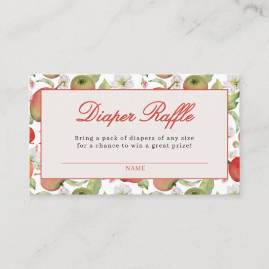 Appel van onze Eye Baby shower luier Raffle Kaart (Voorkant)