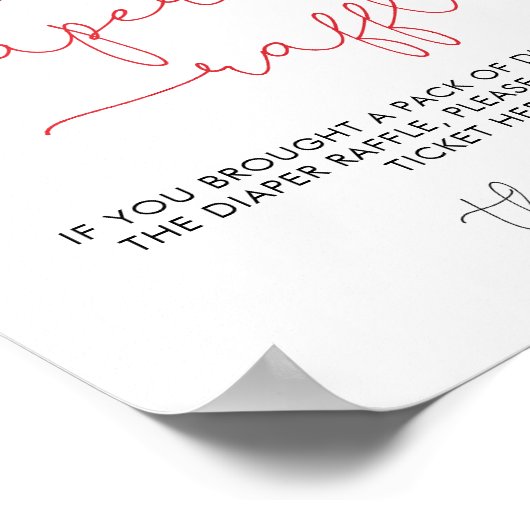 Appel van onze Eye Baby shower Luier Raffle Poster (Hoek)