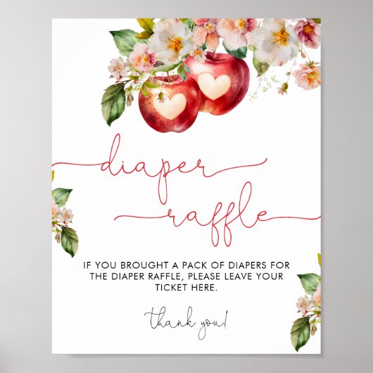 Appel van onze Eye Baby shower Luier Raffle Poster (Voorkant)