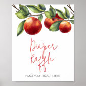 Appel van onze Eye Baby shower Luier Raffle Poster (Voorkant)