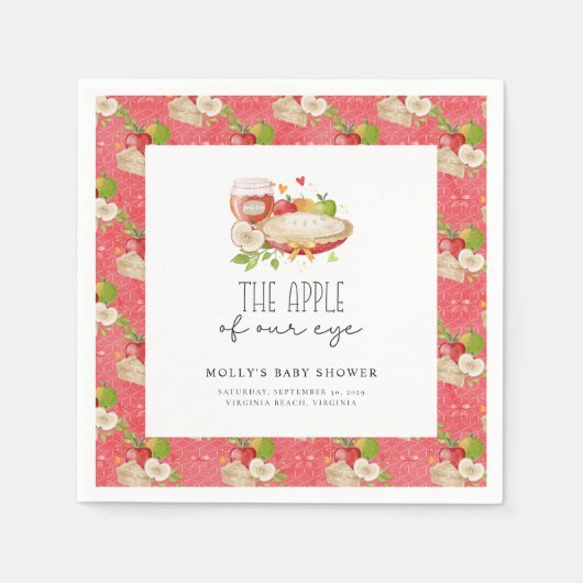 Appel van onze Eye Baby shower Papieren servetten (Voorkant)