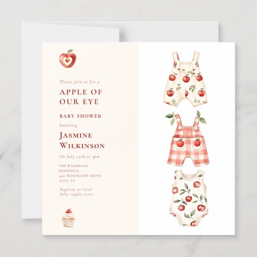 Appel van onze Eye Baby shower waterverf Magnetische Uitnodiging (Voorkant)