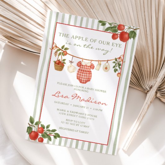 Appel van onze Eye Clothesline Baby shower Kaart