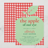 Appel van onze Eye Green Red Baby shower Kaart (Voorkant / Achterkant)