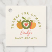 Appel van onze Eye Herfst Baby shower Bedankt Bedankjes Labels (Voorkant)