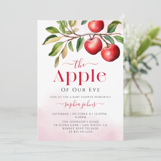 Appel van onze Eye Herfst Baby shower Kaart (Staand voorkant)