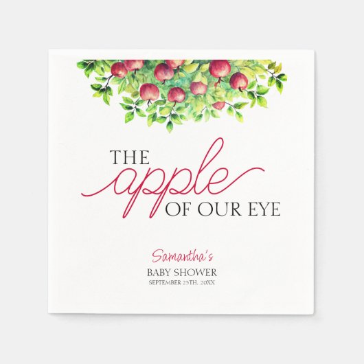 Appel van Onze Eye Herfst Baby shower Papier Serve Servet (Voorkant)