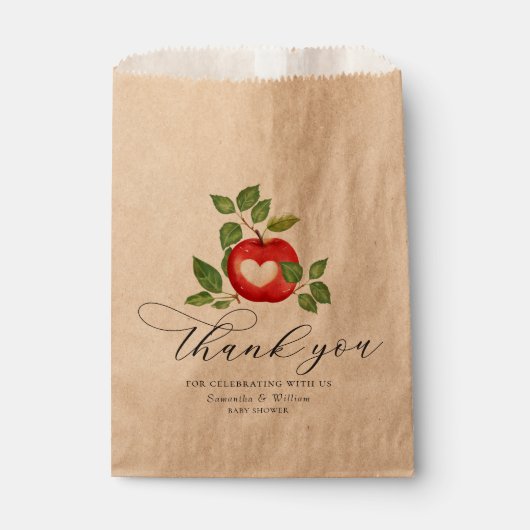 Appel van onze Eye Herfst Oogst Rustiek Baby showe Bedankzakje (Voorkant)